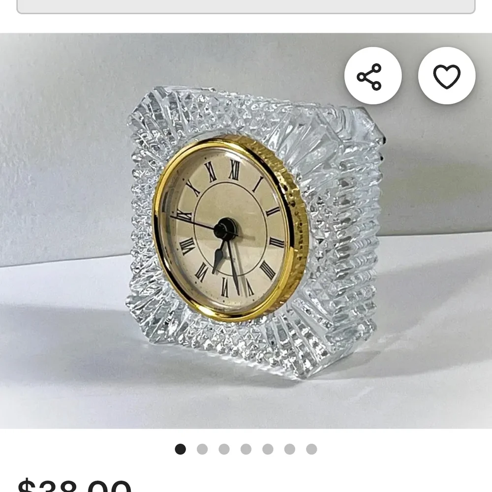 Elegant Crystal Table Clock with Gold Accents